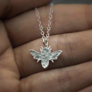 Bee necklace tiny honey bee necklace silver bee jewelry