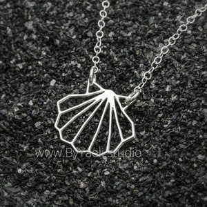 Shell necklace silver seashell necklace dainty sea shell ocean necklace