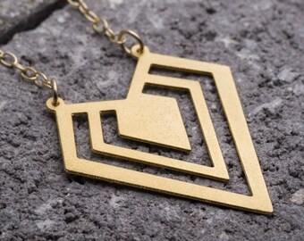 Geometric necklace triangle necklace diamond shape necklace triangle pendant