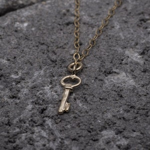 Gold key necklace golden key charm key pendant