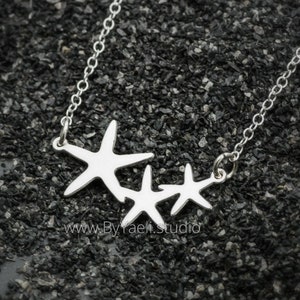 Starfish necklace silver starfish pendant ocean jewelry