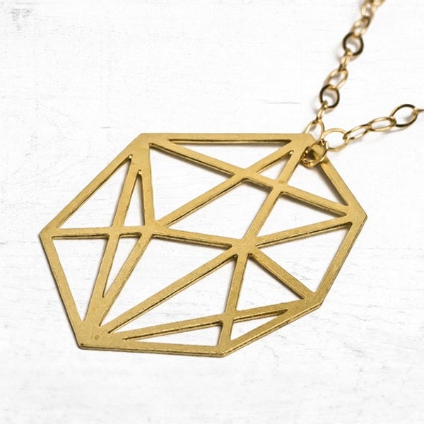 Geometric necklace diamond shape necklace minimalist necklace gift for here