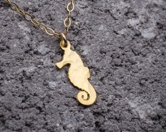 Seahorse necklace gold seahorse jewelry ocean necklace seahorse pendant