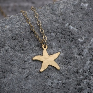 Starfish necklace starfish charm gold ocean necklace beach necklace