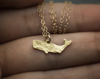 Whale necklace gold sperm whale charm ocean necklace whale jewelry