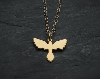 Phoenix necklace tiny phoenix pendant gold phoenix bird charm