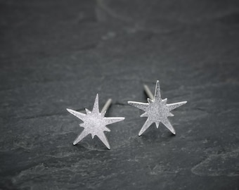 North star earrings silver north star post earrings spark earrings Christmas gift for here