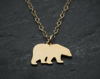 Mama necklace - mama bear necklace tiny gold bear charm Christmas gift for mom