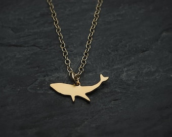 Whale necklace humpback whale tiny gold ocean necklace whale charm