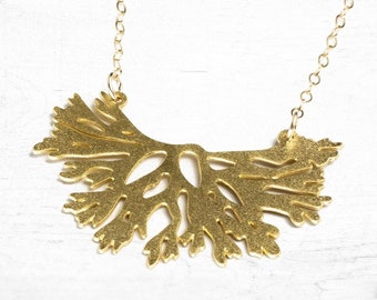 Coral necklace gold coral beach necklace ocean necklace sea jewelry