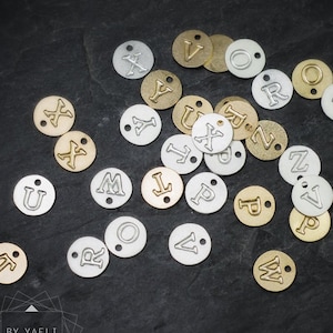 Alphabet add on charm initial necklace personalized necklace tiny initial charm
