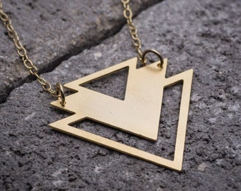 Triangle necklace geometric necklace minimalist jewelry gift for her