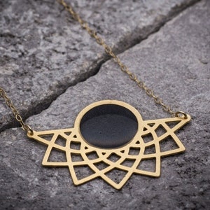 Geometric necklace resin jewelry geometric jewelry gold necklace everyday necklace unique necklace minimalist necklace handmade jewelry