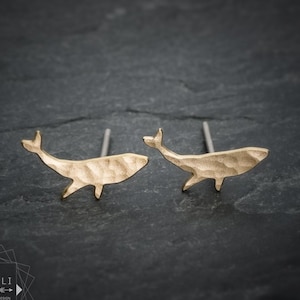 Whale earrings gold whale stud earrings tiny whale post earrings