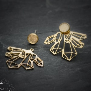 Earring jacket earrings geometric earrings gold statement earrings image 1