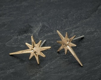 Boucles d'oreilles étoile du Nord dorées Boucles d'oreilles étoile du Nord dorées Boucles d'oreilles étoile étincelles Cadeau de Noël