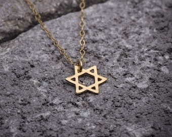 Star of David necklace gold Magen David necklace Jewish necklace handmade in Israel