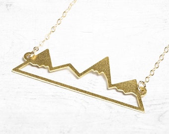 Mountain necklace geometric necklace mountain charm mountain pendant mountain jewelry