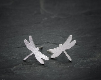 Dragonfly earrings tiny dragonfly stud earrings silver dragonfly post earrings