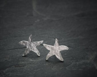 Star fish earrings starfish sea star fish post earrings silver star fish stud earrings