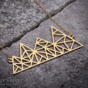 Mountain necklace geometric gold mountain range necklace mountain pendant mountain jewelry