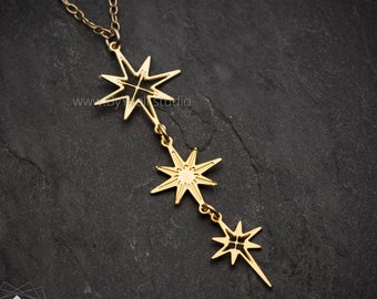 North star necklace celestial necklace dainty star necklace long necklace - Christmas gift