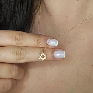 Star of David necklace - Jewish Magen David necklace gold star of David Judaica jewelry. Handmade in Israel