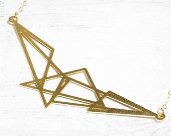 Triangle necklace unique geometric necklace