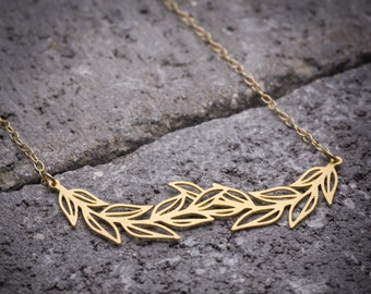 Leaf necklace branch necklace leaves necklace nature jewelry Christmas gift for mom