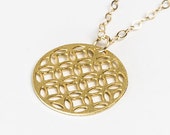 Gold coin necklace circle necklace Celtic necklace coin necklace minimalist necklace sacred geometry tree of life pendant coin pendant