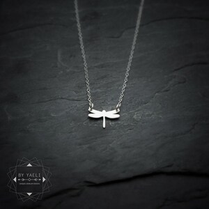 Dragonfly necklace tiny dragonfly jewelry silver dragonfly charm image 2