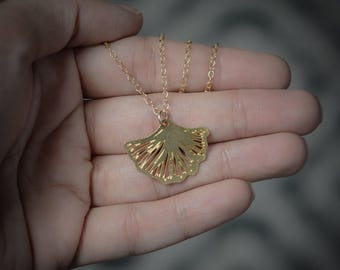 Gold leaf necklace ginkgo leaf necklace ginkgo charm leaf pendant