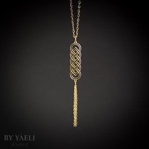 Keltische knoopketting gouden Ierse Keltische sieraden oneindigheidsketting