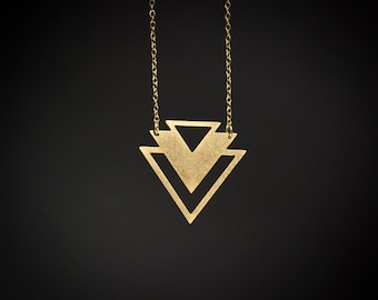 Triangle necklace gold geometric necklace minimalist jewelry gift for her