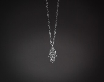 Collar de Hamsa de plata con amuleto de Hamsa, joyería de protección contra el mal, colgante de buena suerte