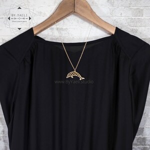 Dolphin necklace gold dolphin ocean necklace animal jewelry geometric necklace image 3