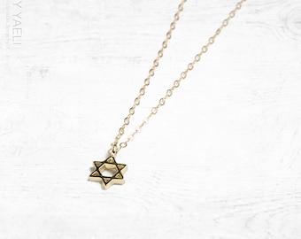 Magen David necklace gold star of David Judaica star of David necklace