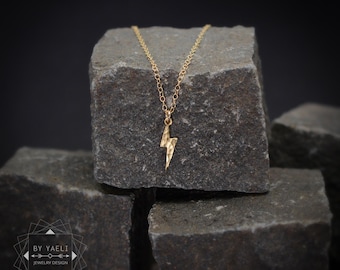 Lightning bolt necklace gold lightning bolt charm minimalist necklace