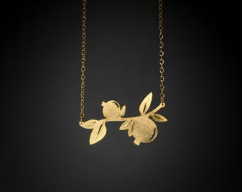 Pomegranate necklace gold Jewish Judaica necklace