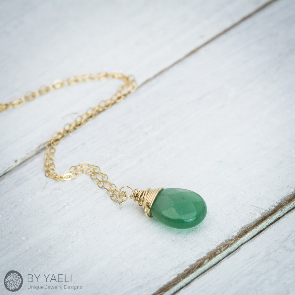 Green aventurine green aventurine necklace drop necklace Etsy