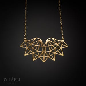 Geometric necklace triangle necklace gold triangle heart gift for mom