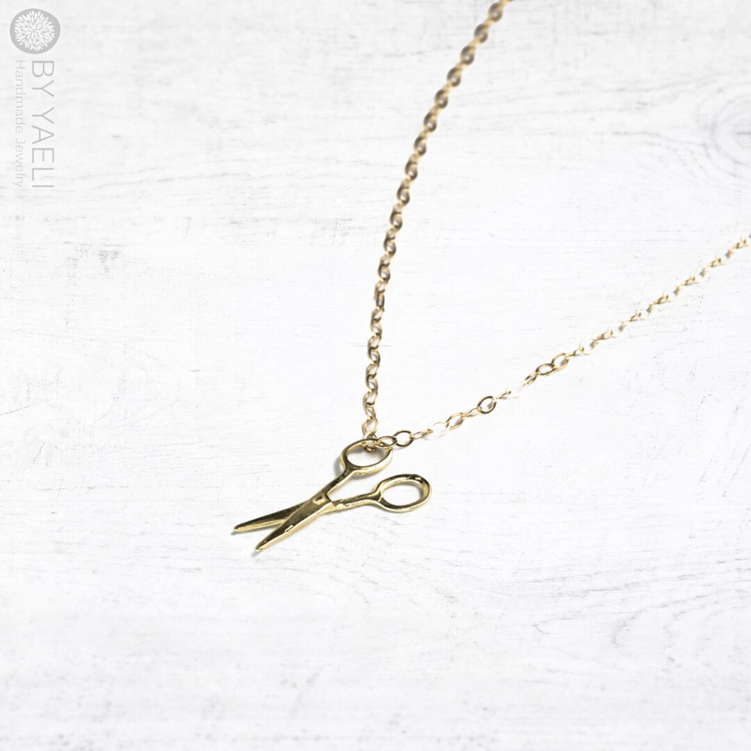 Scissor Necklace Gold Scissor Necklace Hair Stylist Gift Hair Etsy