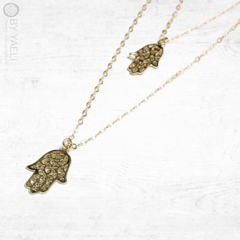 Hamsa Necklace Gold Hamsa Charm Hamsa Jewelry Gold Hamsa Etsy