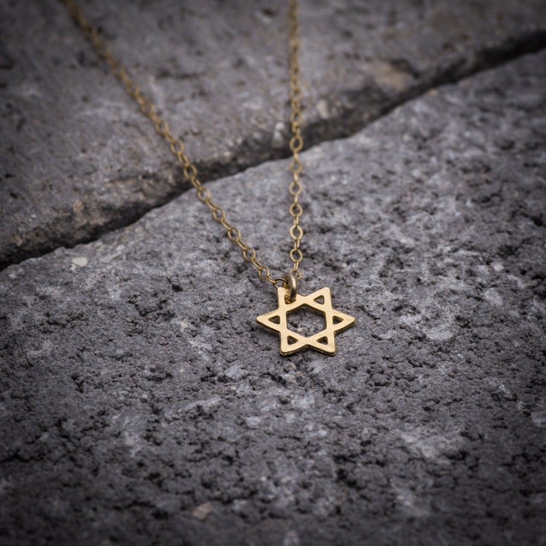 Gold necklace Magen David necklace dainty necklace statement image 0