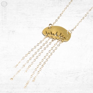 Jellyfish necklace gold jellyfish pendant sea necklace ocean charm beach jewelry gift for her image 2