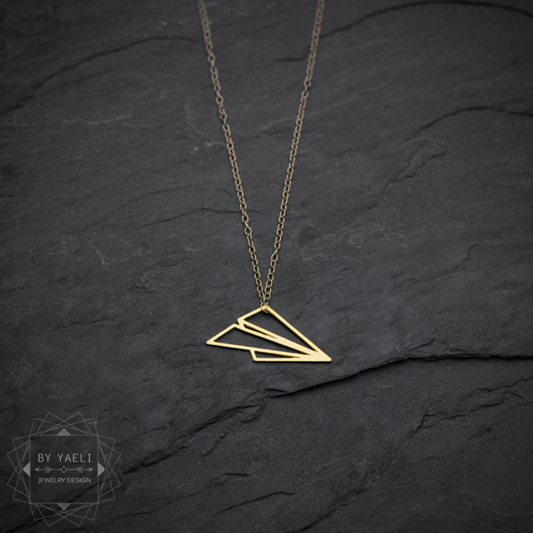 Cute Origami Plane Necklaces Simple Jewerly 10pcs-N011