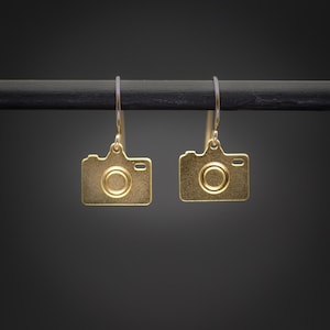 Kamera Ohrringe kleine Gold Kamera baumeln Ohrringe