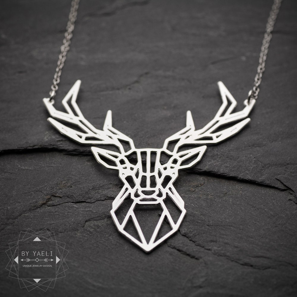 Useful Deer Origami Antler Pendants Chain Necklace Animal Charm Women Jewelry Useful Deer Origami Antler Pendants Chain Necklace Animal Charm Women Jewelry