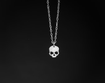 Skull necklace skull jewelry silver skull pendant tiny skull charm