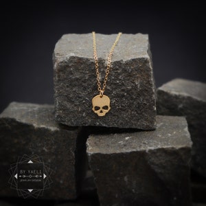 Skull Necklace Skull pendant Gold Skull Necklace Pendant Jewelry zdjęcie 4